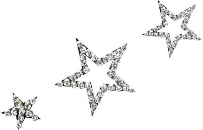 Comet Busters Silver Stone Work Temporary Star Body Tattoo Body Jewels (BJ182)(Stone)