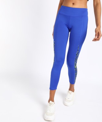 REEBOK Printed Women Blue Tights