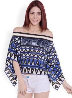 Style Quotient Casual Printed Women White, Blue Top