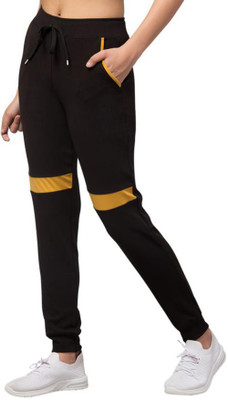 Bluecon Colorblock Women Black Track Pants