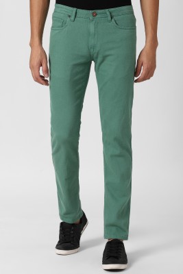 Peter England University Slim Fit Men Green Trousers