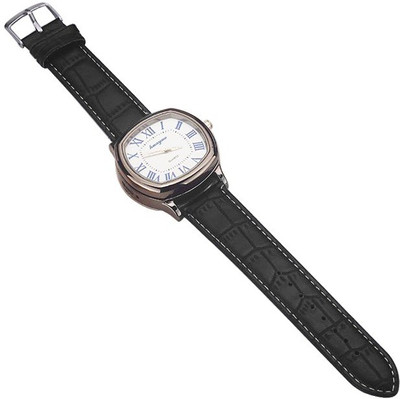 FITUP Semi Formal Analogue Dial USB Rechargeable Business Class Watch Lighter For Men & Boys ™ Quartz Movement Black Strap And Heavy Alloy Silver Case | Windproof And Flameless Lighter in Watch Cigarette Lighter(Black Silver)