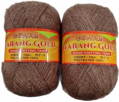 JEFFY Oswal Tarang Gold Knitting Wool Yarn, Soft Tarang Gold Feather Wool Ball Light Brown 200 gm Best Used with Knitting Needles, by Oswal Shade no-28