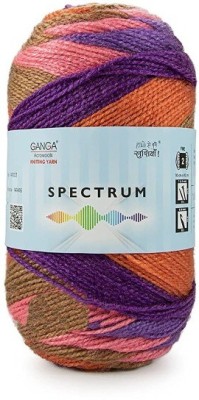 RCB Ganga Spectrum Soft Shaded Acrylic Yarn Hand Knitting Wool I Crochet Hook Needle Thread (400 gm/1ball 100 Gram Each) Shade no-814203