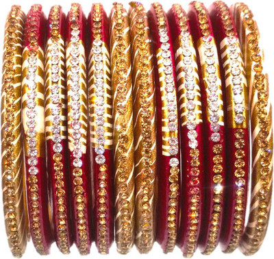Anshi Creations Lac Bangle Set(Pack of 12)