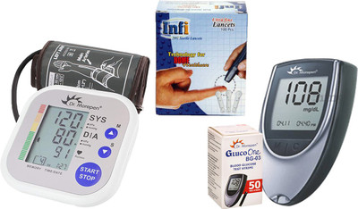 Dr. Morepen Healthcare combo Of Dr Morepen Bp02 , Glucometer , 50 Strips and Infi Lancets Pack Only Bp02 Bp Monitor(White)