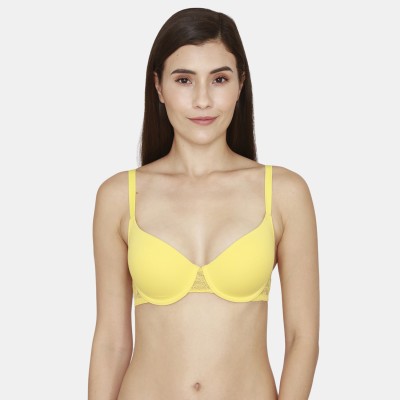 ZIVAME Women T-Shirt Lightly Padded Bra(Yellow)