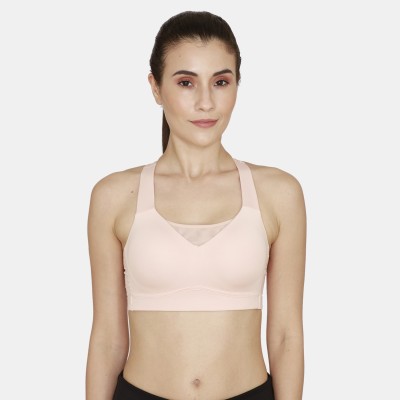 Zelocity by Zivame Women Sports Heavily Padded Bra(Beige)