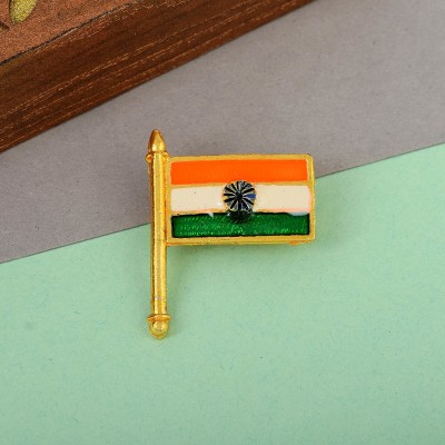 MissMister Brass Gold plated Enamelled India Flag Lapel pin Brooch Sareepin Women Men (MM7756SPKL-A) Brooch(Multicolor)
