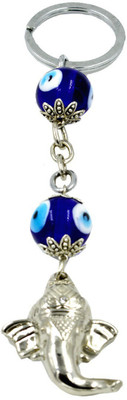faynci Shree Ganesh Decorative Evil Eye Car Rearview Mirror Hanging Ornament/Interior Wall Hanging Showpiece for Good Luck/Gifting Car Hanging Ornament(Pack of 1)