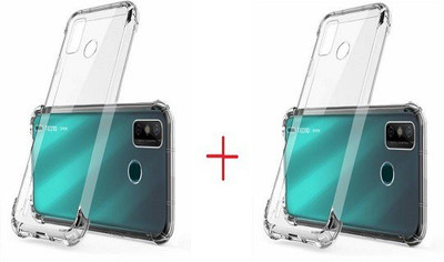 NIMMIKA ENTERPRISES Bumper Case for tecno spark go 2020/spark go 2021/spark 6 go bumper back cover(Transparent, Shock Proof, Silicon, Pack of: 2)