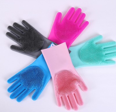 Zemlite Silicon Gloves- utensils washing gloves (Multicolour, 1 Pair) Wet and Dry Glove(Free Size)