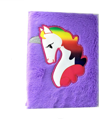 Paper Bear Purple Unicorn Diary A5 Diary Ruled 80 Pages(Purple)