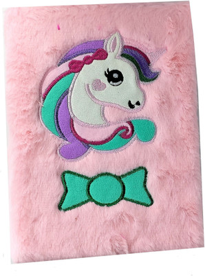 Paper Bear Pink Unicorn Diary A5 Diary Ruled 80 Pages(Light Pink)