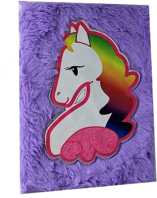 Preili's Light Purple Unicorn Diary A5 Diary Ruled 80 Pages(Light Purple)