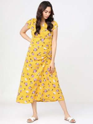 Tokyo Talkies Women A-line Yellow Dress