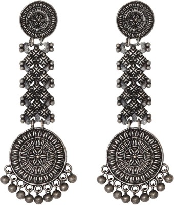 Teejh Teejh Raveena Silver Oxidised Earrings Brass Drops & Danglers