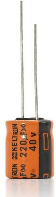jivith KELTRON 220 uF/40 V Radial Electrolytic Capacitor pack of 10 units Electronic Components Electronic Hobby Kit