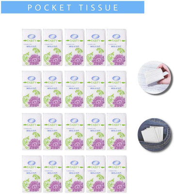 Fabify Ultra Soft Dry Pocket Tissue | Napkin |Pack of 20 | 10 In Each |(200 Tissues)