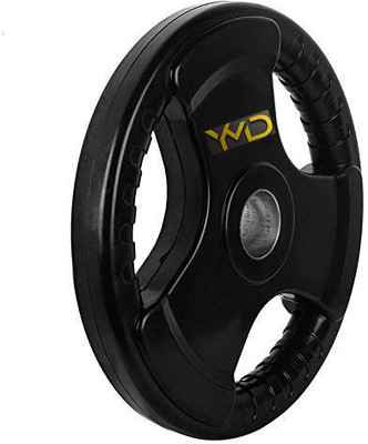 YMD Professional Metal Integrated Olympic Rubber Weight Plates 10Kgx1Pcs - 50 mm Hole Black Weight Plate(10 kg)