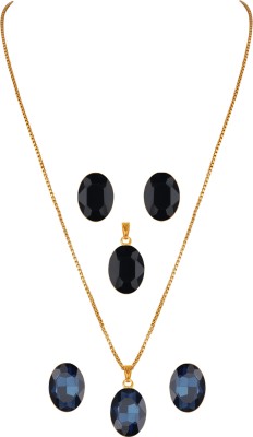 JFL - Jewellery for Less Copper Gold-plated Blue, Black Jewellery Set(Pack of 1)