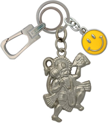 SHOKY LOOKS Both side Hanuman design bajrangbali with locking lock along with yellow smiley Key Chain