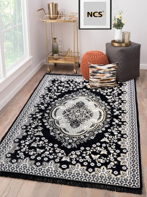 TruewalleT Black Chenille Carpet(5 cm,  X 7 cm, Rectangle)