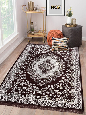 TruewalleT Brown Chenille Carpet(5 cm,  X 7 cm, Rectangle)