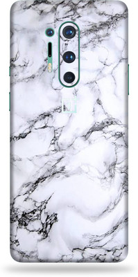 BugguSkin Oneplus 8 Pro Mobile Skin(Ultra Super White Marble Skin With High Matte Finish.)