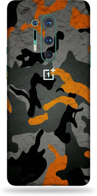 BugguSkin Oneplus 8 Pro Mobile Skin(Ultra Super Camouflage Orange Skin With High Matte Finish.)