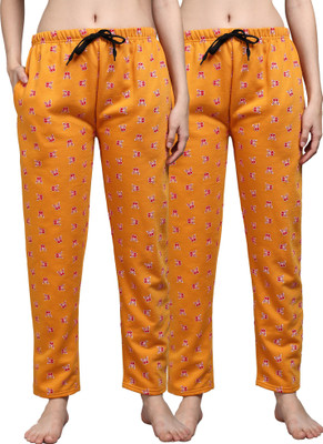 Trendy World Printed Women Yellow Track Pants