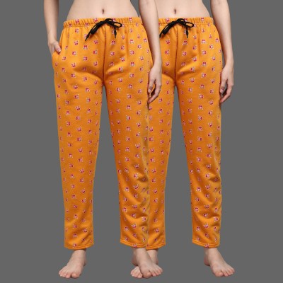 ANIXA Printed Women Orange Track Pants