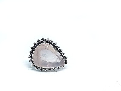 AIR99 Natural Rose Quartz Crystal Free Size Ring For Women & Girls Crystal, Metal Quartz Ring