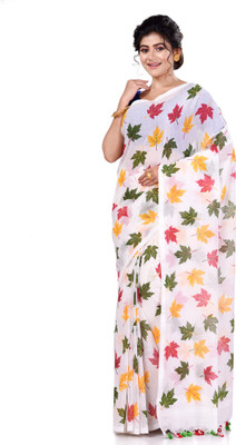 TANTLOOM Printed Handloom Handloom Pure Cotton Saree(Multicolor)