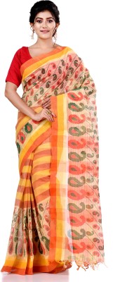 TANTLOOM Self Design Handloom Handloom Pure Cotton Saree(Multicolor)