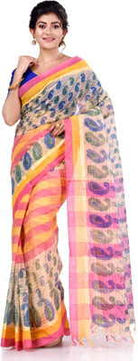 TANTLOOM Self Design Handloom Handloom Pure Cotton Saree(Multicolor)