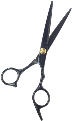 SKI Scissors for Hair Cutting Trimming Professional Salon Barber Scissors with Special Edge Shears, Stainless Steel Men Women Unisex (Pack of 1 - 6.5 inches) (Matt Black) Scissors(Set of 1, Black)