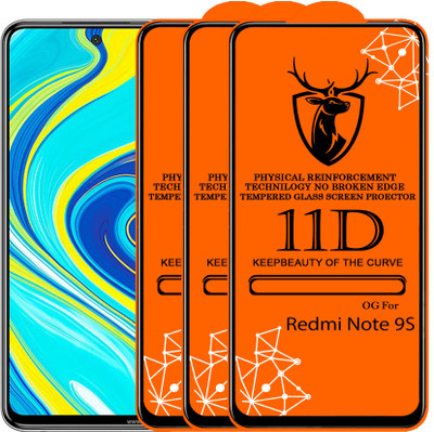 Express Buy Edge To Edge Tempered Glass for 11D Glass - Redmi NOTE 9S(Pack of 3)