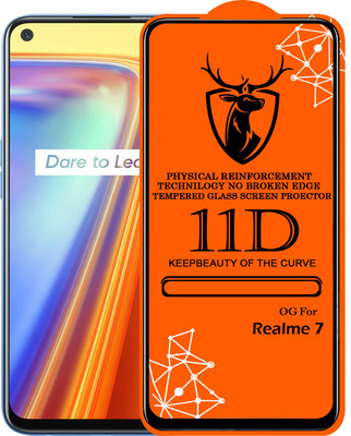 Express Buy Edge To Edge Tempered Glass for 11D Glass - Realme 7(Pack of 1)