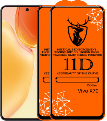 SBSPROTECTION Edge To Edge Tempered Glass for 11D Glass - Vivo X70(Pack of 2)