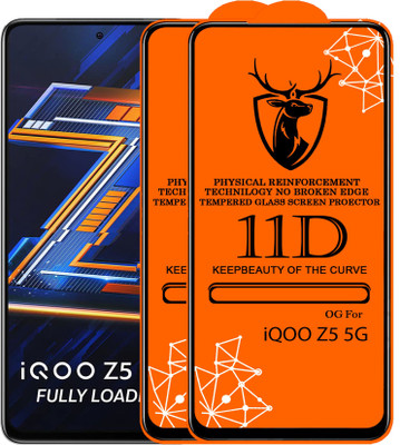 11D Edge To Edge Tempered Glass for 11D Glass - Vivo Iqoo z5 5G(Pack of 2)