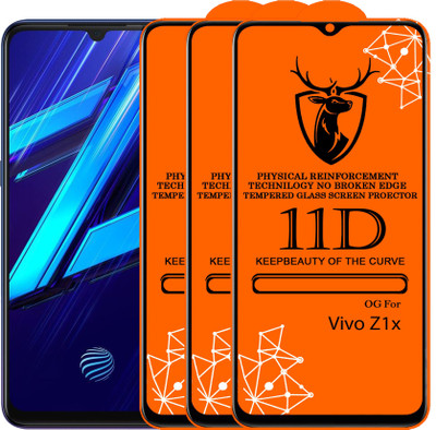 11D Edge To Edge Tempered Glass for 11D Glass - Vivo Z1x (Pack Of 2)(Pack of 2)