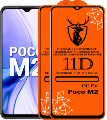 Express Buy Edge To Edge Tempered Glass for 11D Glass - Redmi POCO M2(Pack of 2)