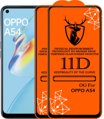 11D Edge To Edge Tempered Glass for - oppo A54 (Pack Of 2)(Pack of 2)