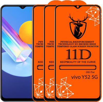 11D Edge To Edge Tempered Glass for 11D Glass - Vivo Y52 5g (Pack Of 2)(Pack of 2)