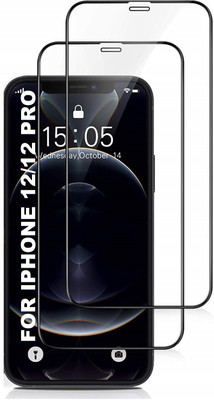 TECHSHIELD Edge To Edge Tempered Glass for iPhone 12/12 PRO(6.1 inch)(Pack of 2)(Pack of 2)