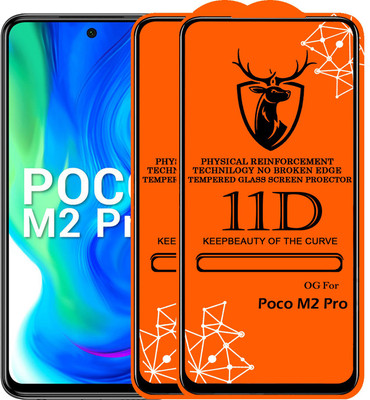 Express Buy Edge To Edge Tempered Glass for 11D Glass - Redmi POCO M2 PRO(Pack of 2)