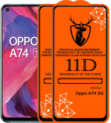 Express Buy Edge To Edge Tempered Glass for 11D Glass - oppo A74 5G(Pack of 2)