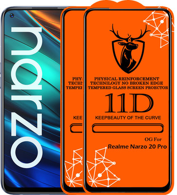 11D Edge To Edge Tempered Glass for Realme Narzo 20 PRO (Pack Of 2)(Pack of 2)