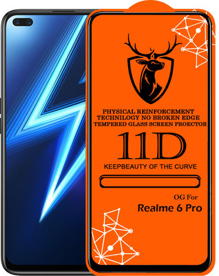 11D Edge To Edge Tempered Glass for 11D Glass - Realme 6 PRO (Pack Of 2)(Pack of 2)
